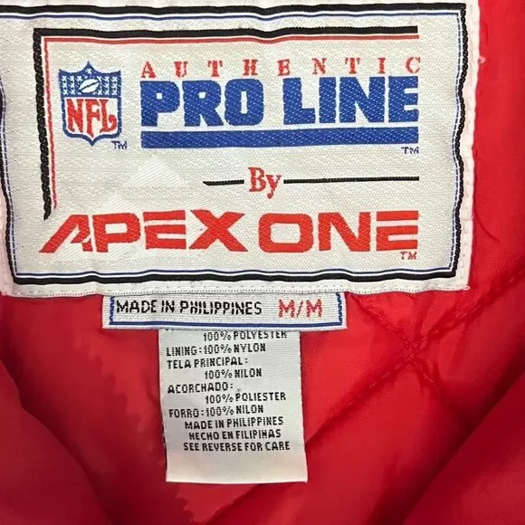 🔥🏈 Vintage NEW YORK GIANTS NFL Apex One Parka Puffer Jacket Blue/Red Sz M - GU